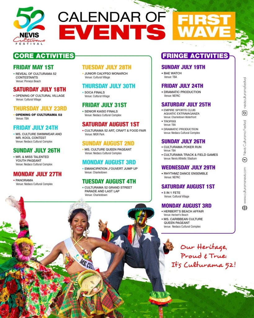 Nevis Culturama – Calendar Of Events – First Wave