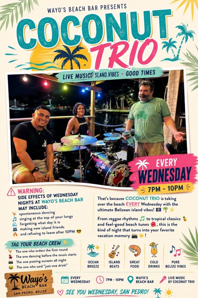 Live Music Wednesdays – Coconut Trio – Belize