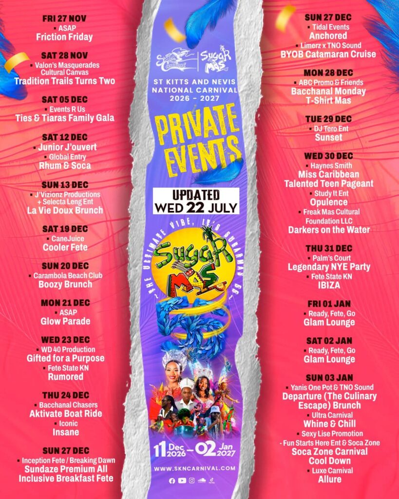 St. Kitts & Nevis National Carnival – Private Events