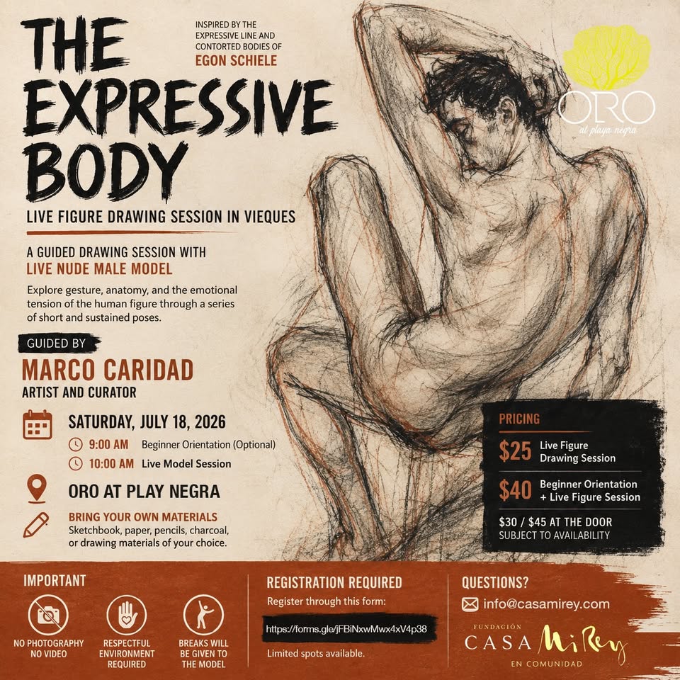 Live Figure Drawing Session- Vieques, Puerto Rico
