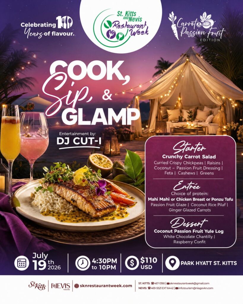 Cook, Sip & Glamp – Restaurant Week – St. Kitts