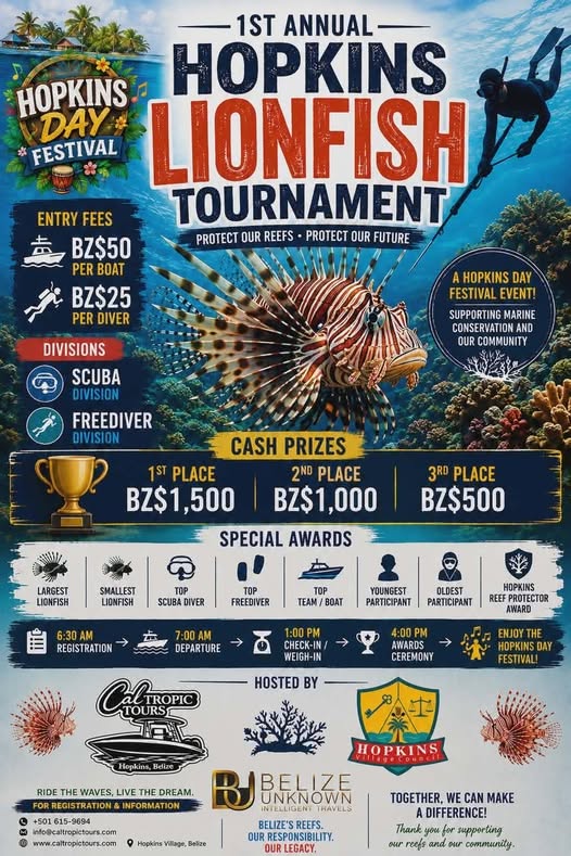 1st Annual Hopkins Lionfish Tournament – Belize